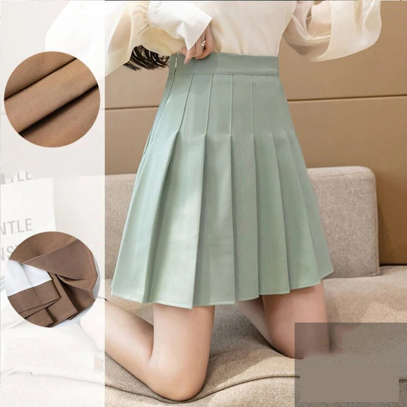 Women Sexy Skirts Slim Preppy A-Line Mini Wide Leg High Waist Harajuku Skirts Women Pleated Mini Skirts Spring Autumn