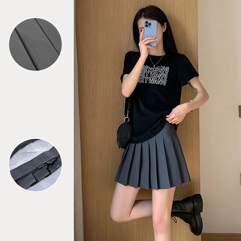 Women Sexy Skirts Slim Preppy A-Line Mini Wide Leg High Waist Harajuku Skirts Women Pleated Mini Skirts Spring Autumn