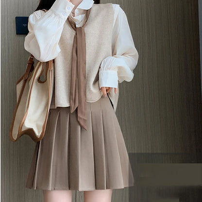 Women Sexy Skirts Slim Preppy A-Line Mini Wide Leg High Waist Harajuku Skirts Women Pleated Mini Skirts Spring Autumn